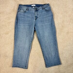 Lane Bryant Flex Magic Waistband Mid Rise Boyfriend Capri Jeans Blue Womens 16
